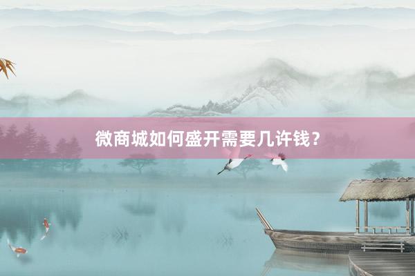 微商城如何盛开需要几许钱？